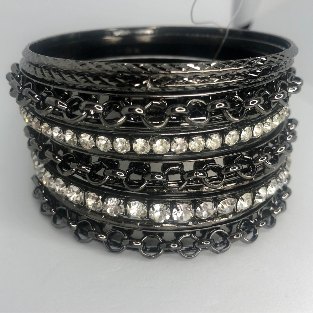 NWOT Metal & Bling Bangle Stack Bracelets